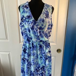 NWT Apt 9 Blue Floral Sleeveless Dress L